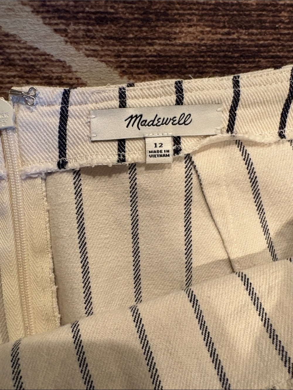 Madewell Cream and Blue denim Striped Mini Skirt - Picture 3 of 4